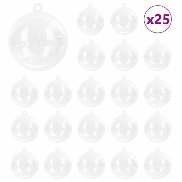 Julprydnad Set 25 pcs Transparent Ø 10 cm