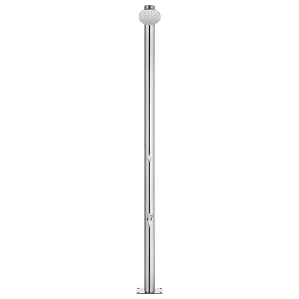Trädgårdsdusch med grått golv 220 cm rostfritt stål