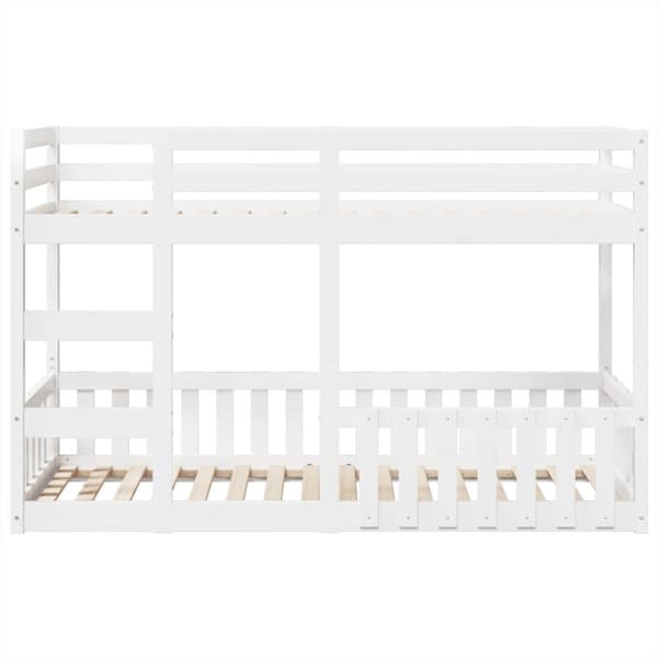 Våningssäng vit 90x190 cm massiv furu