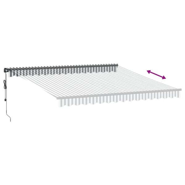 Markis automatiskt infällbar antracit&vit 400x300 cm