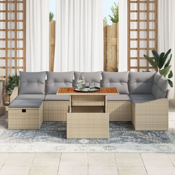 Trädgårdsoffset 8 st Beige konstrotting