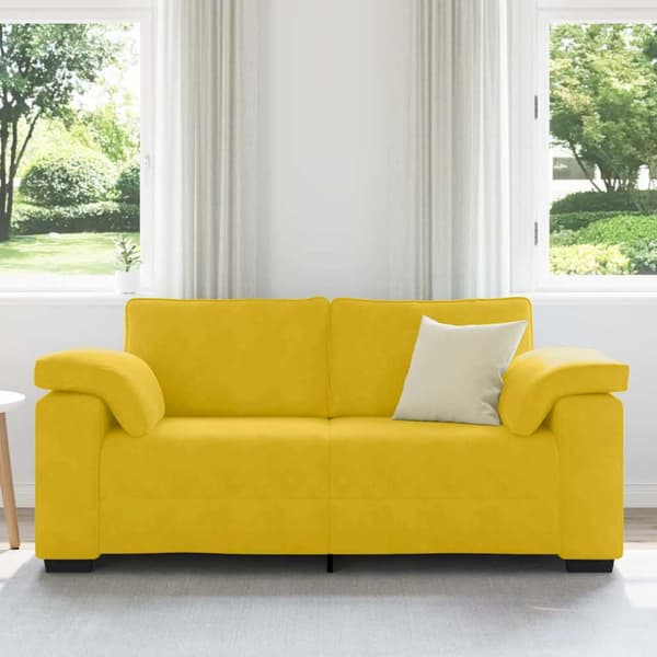 Tvåsitssoffa gul 180x77x82 cm sammet