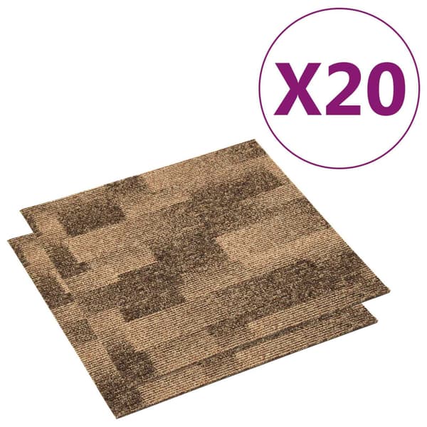 Golvmatta 20 pcs Brun 50 x 50 cm PP