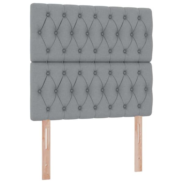 Förvaringssäng med madrass Ljusgrå 90 x 200 cm Polyester