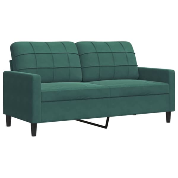 Soffgrupp med dynor 4 delar mörkgrön sammet