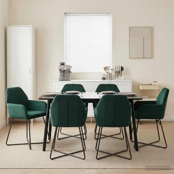 Matstolar 4 pcs Sammet Mörkgrön 55 x 50 x 84 cm