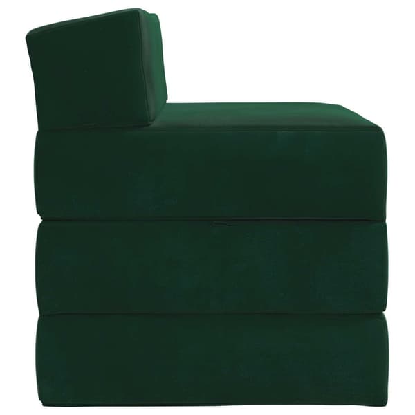 Fällbar Soffbed Mörkgrön 200 x 70 x 15 cm Sammet