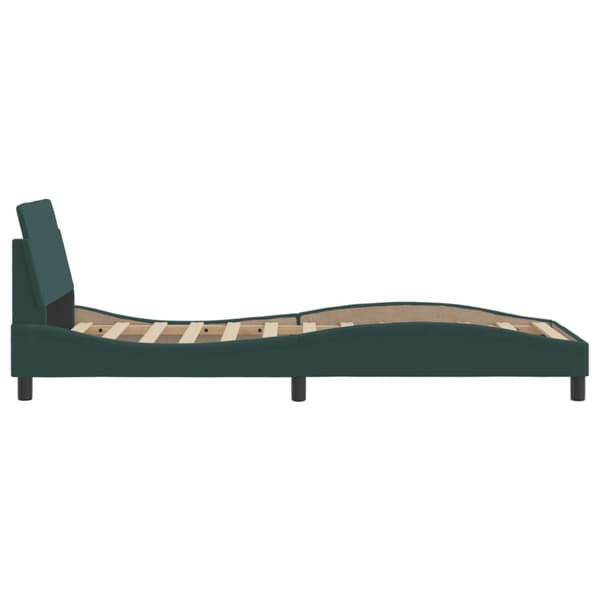 Bed Frame "Dover" Dark Green 90x200 cm Velvet
