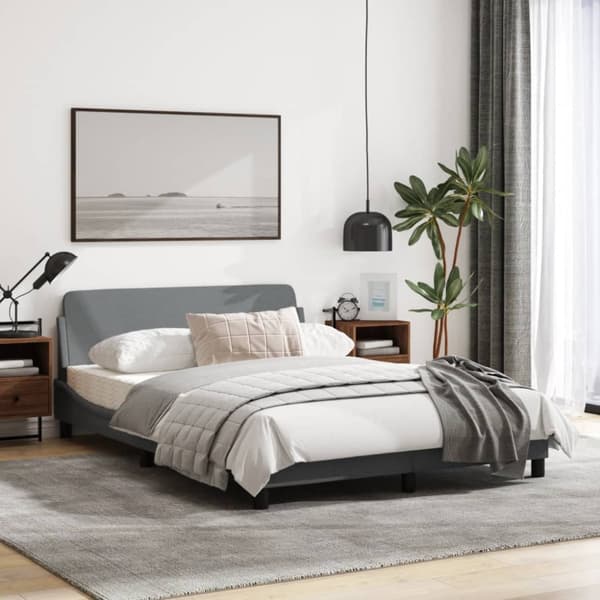 Bed Frame "Dover" Light Grey 120x200 cm Fabric