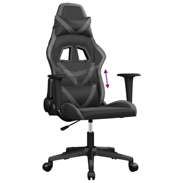 Gamingstol svart och grå konstläder