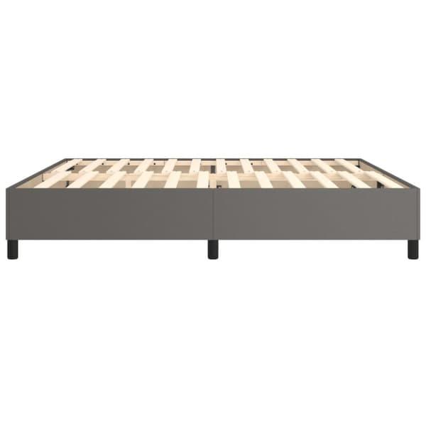 Boxspring-sängram grå 200x200 cm konstläder