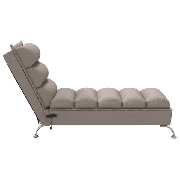 Massageschäslong med dynor taupe tyg