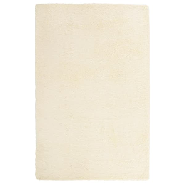 Ryamatta med lång lugg NAVARRA gräddvit 130x200 cm polyester