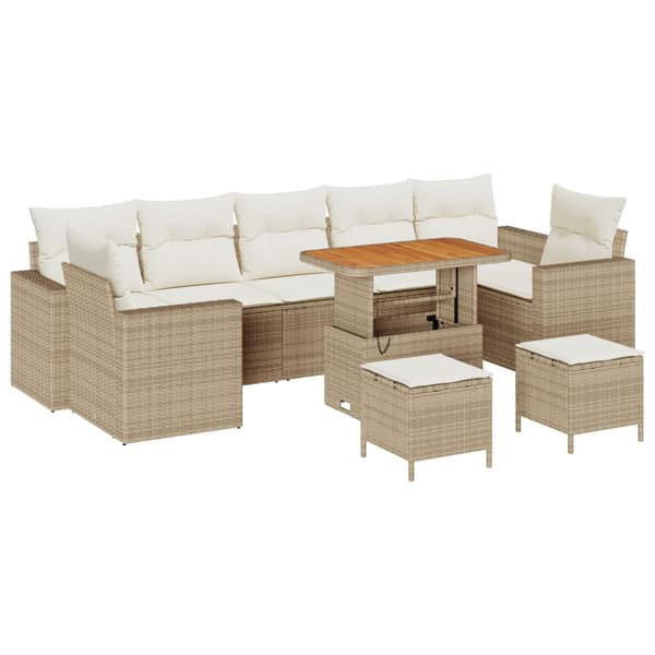 Trädgårdsoffset 10 pcs Beige konstrotting