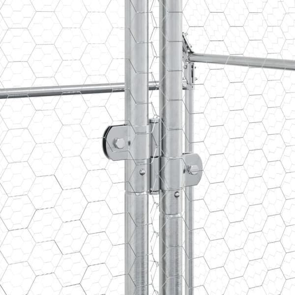 Hönsbur silver 400x100x190 cm galvaniserat stål