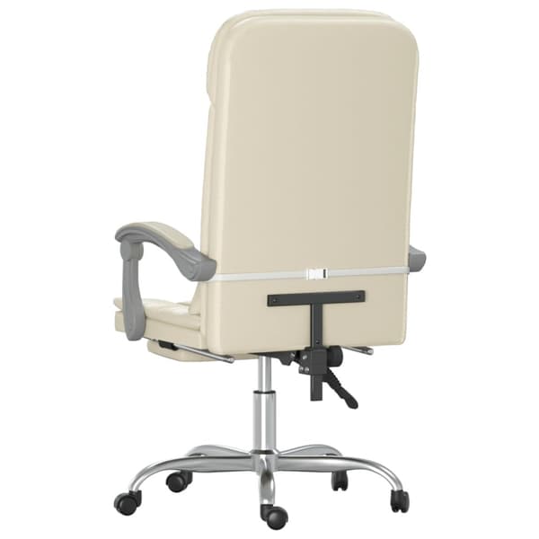Kontorsstol med massage gräddvit konstläder