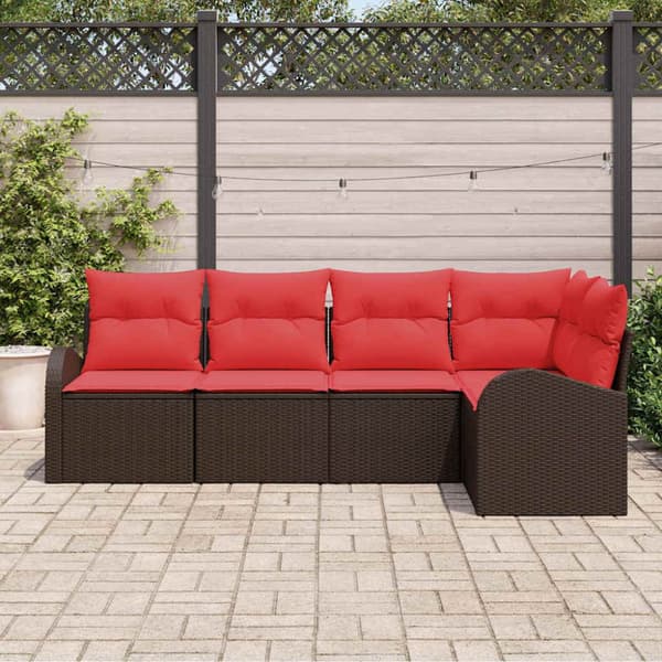 Trädgårdsoffset 5 pcs Brun konstrotting