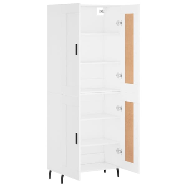 Högskåp vit 69,5x34x180 cm konstruerat trä