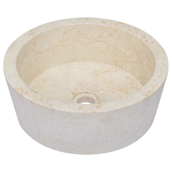 Handfat gräddvit Ø40x15 cm marmor