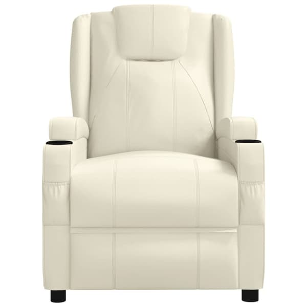 Reclinerfåtölj gräddvit konstläder