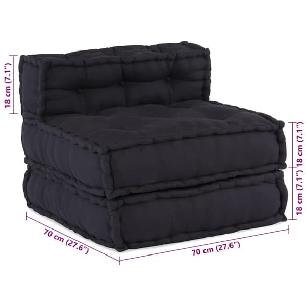 Modulär soffa antracit 70x70x54 tyg