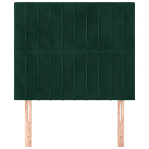 Sänggavel mörkgrön 80x5x118/128 cm sammet