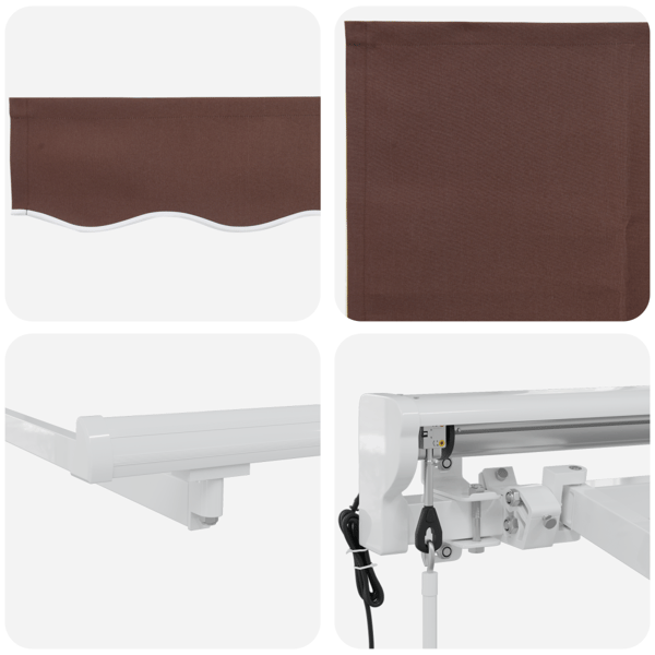 Markisram Brun 300 x 200 cm Polyester med PU-beläggning