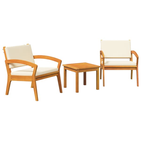 Bistroset med kudde 3 pcs Brun Polyester