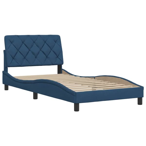 Bed Frame without Mattress Blue 100x200 cm Fabric