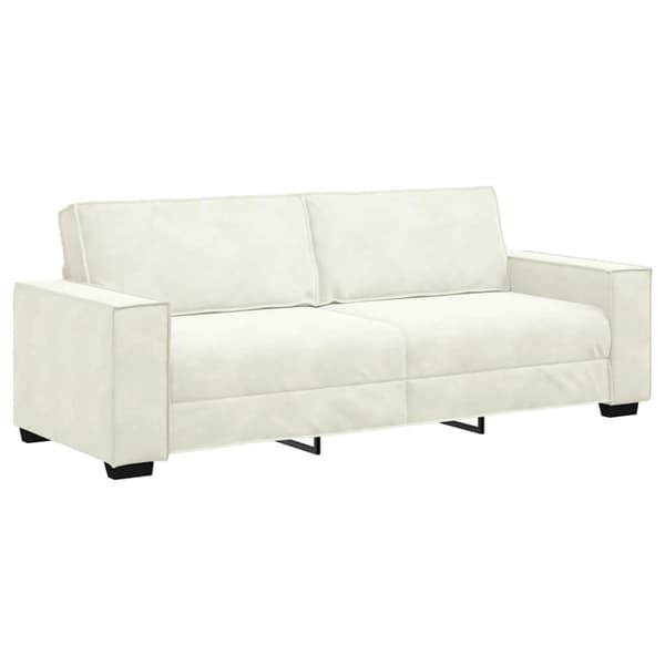 3-sitssoffa gräddvit 220x78x84 cm sammet
