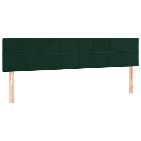 Ramsäng med madrass mörkgrön 200x200 cm sammet