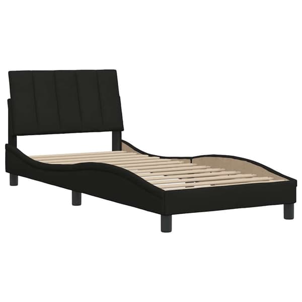 Bed Frame without Mattress "Hanko" Black 90x190 cm Fabric