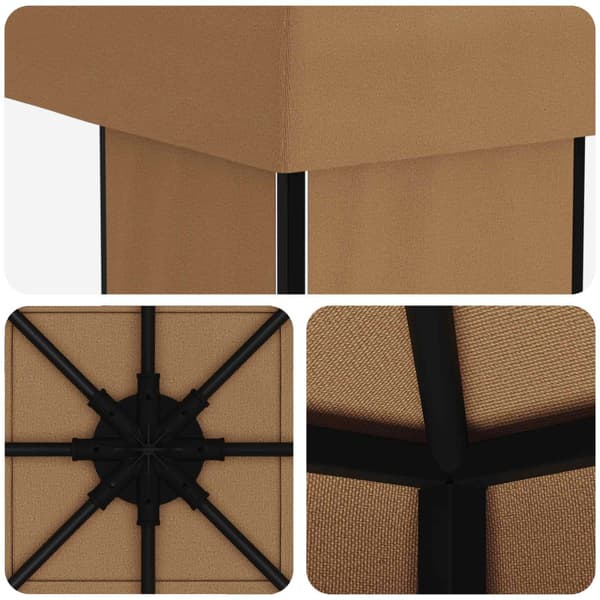 Paviljong 4 × 3 m Beige Polyester och Stål 190