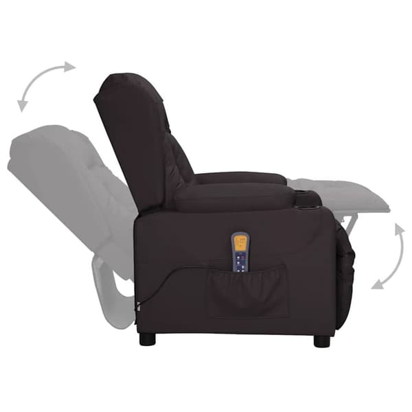 Massagefåtölj svart konstläder