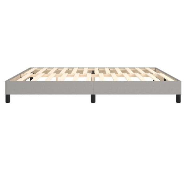 Boxspring-sängram ljusgrå 200x200 cm tyg