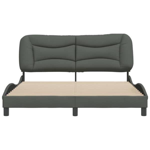 Bed Frame without Mattress "Hvar" Dark Grey 160x200 cm Fabric