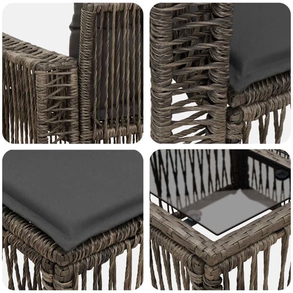 Trädgårdsoffset 9 pcs Grå och mörkgrå konstrotting