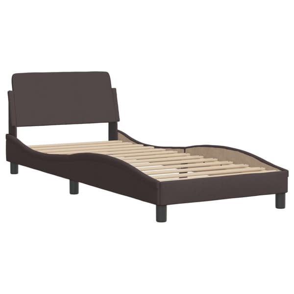 Bed Frame "Dover" Dark Brown 90x200 cm Fabric
