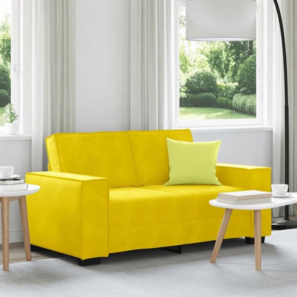 2-sitssoffa gul 160x78x84 cm sammet