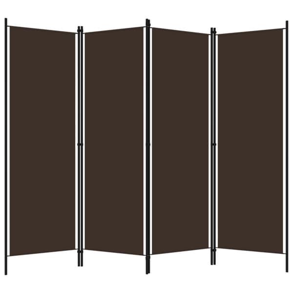 Rumsavdelare 4 paneler brun 200x180 cm
