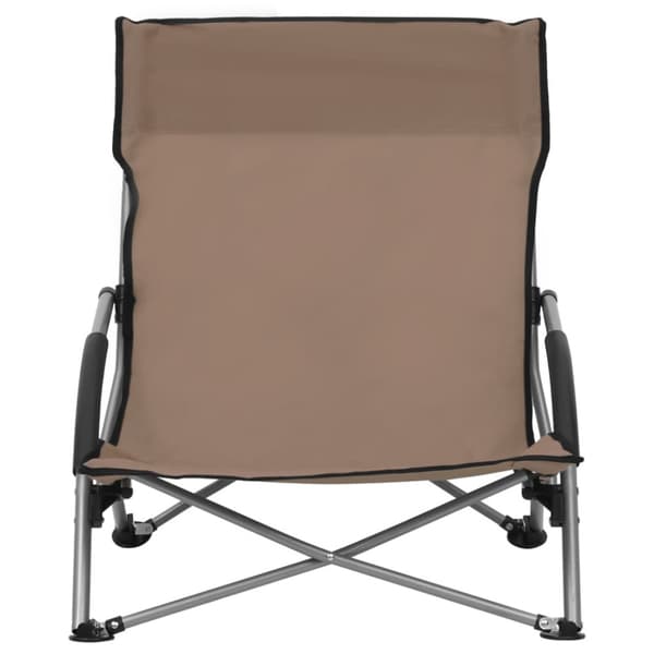 Hopfällbara strandstolar 2 st taupe tyg