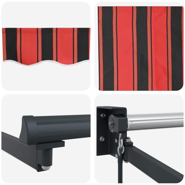 Manuell utdragbar markis med LED-lampor 3 x 2 m