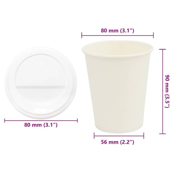 Kaffekoppar i papper med lock 1000 st 8oz 200ml