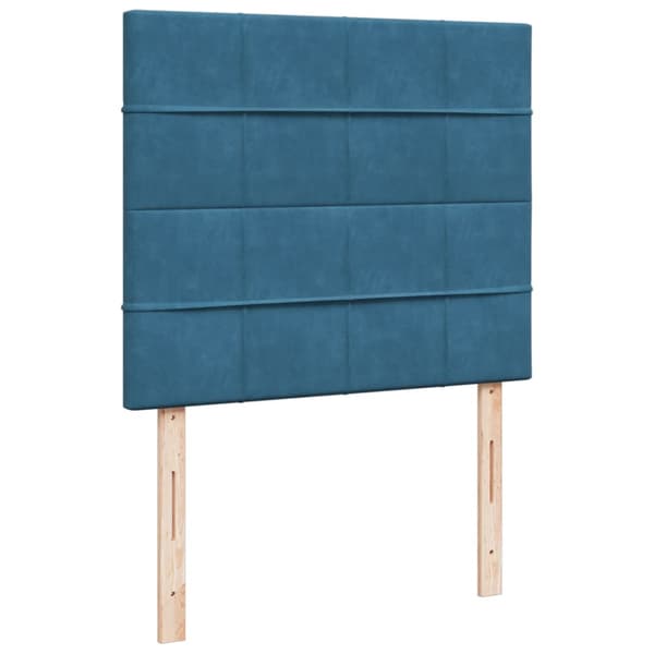 Ramsäng med madrass blå 120x190 cm sammet