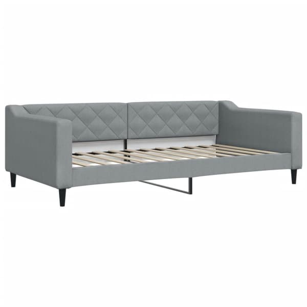 Dagbädd utdragbar ljusgrå 100x200 cm tyg