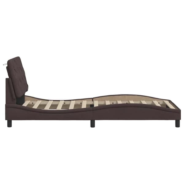 Bed Frame without Mattress Dark Brown 80x200 cm Fabric
