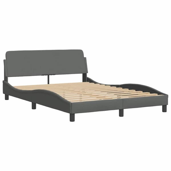 Bed Frame "Dover" Dark Grey 137x190 cm Fabric