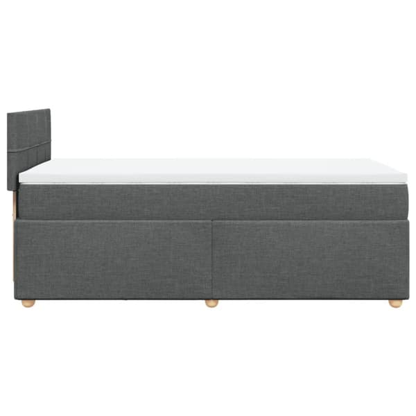 Ramsäng med madrass mörkgrå 80x200 cm tyg