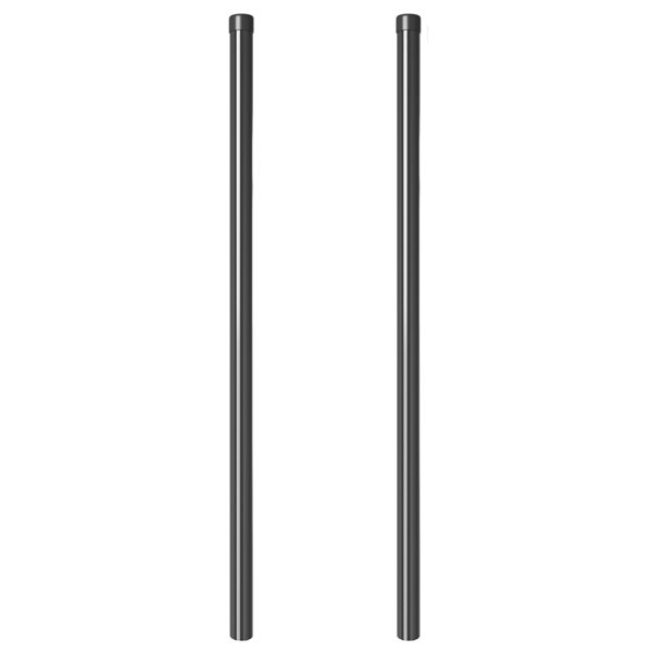 Stängselstolpe 2 pcs Grå 120 cm Pulverlackerad stål