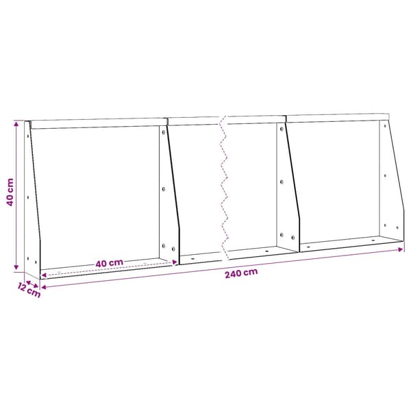 Stödvägg 6 st 40 x 12 x 40 cm Stål Vit